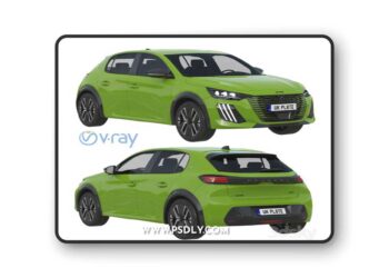 Peugeot e-208 2024 3D Model