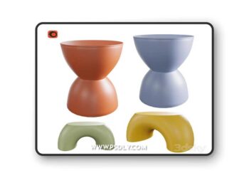 Plastic stool and children's stool 3D Model