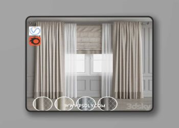 Set of curtains 62 3D Model