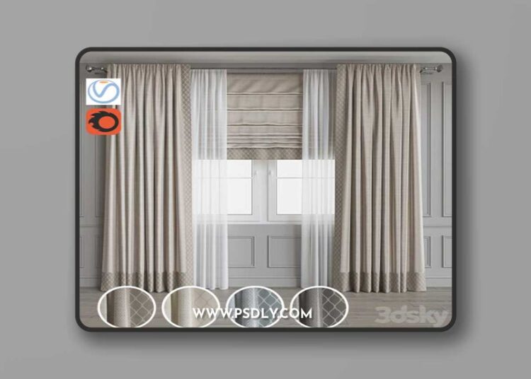 Set of curtains 62 3D Model