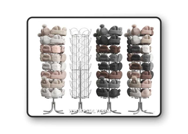 Set of hats and accessories 02 3D Model