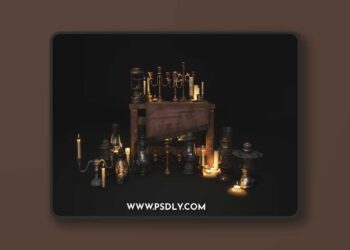 UnrealEngine - Gothic Antique Lamp v.01