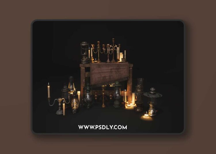 UnrealEngine - Gothic Antique Lamp v.01