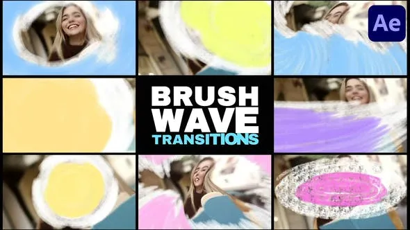 Videohive Brush Wave Transitions for After Effects 54134359