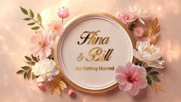 Videohive Elegant Golden Wedding Invitation Slideshow 53404525