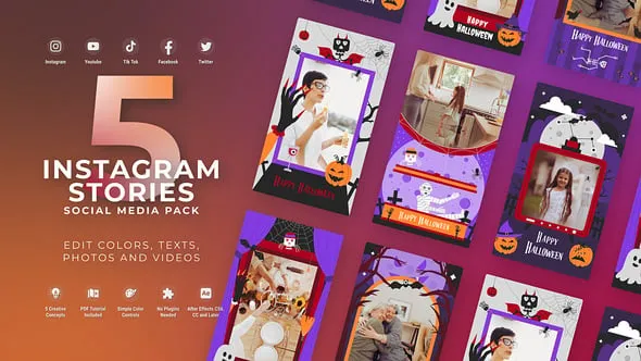 Videohive Halloween Party Instagram Vertical Stories 54293605