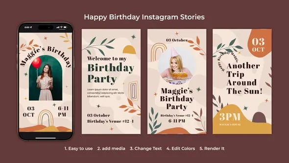 Videohive Happy Birthday Instagram Stories 54502026