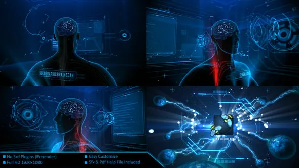 Videohive Holographic Brain Scan 25803225