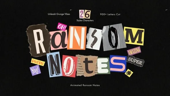 Videohive Ransom Note Animated Letters Set 54476988