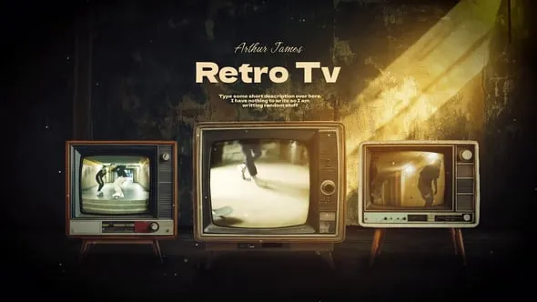 Videohive Retro Tv in Dark Room 54381297