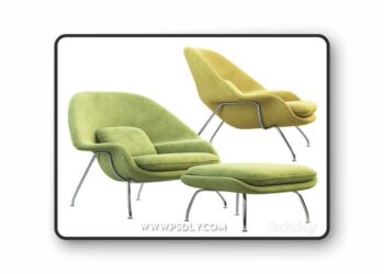 Womb Chair and Ottoman 3D Model