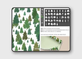 160 Silhouette Tree PS Brushes Bundle