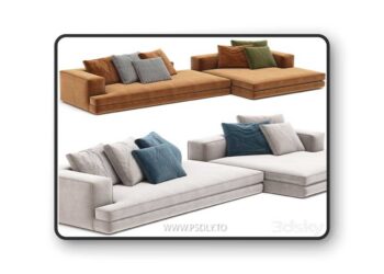 ARBITER Sofa with chaise longue By Maxalto