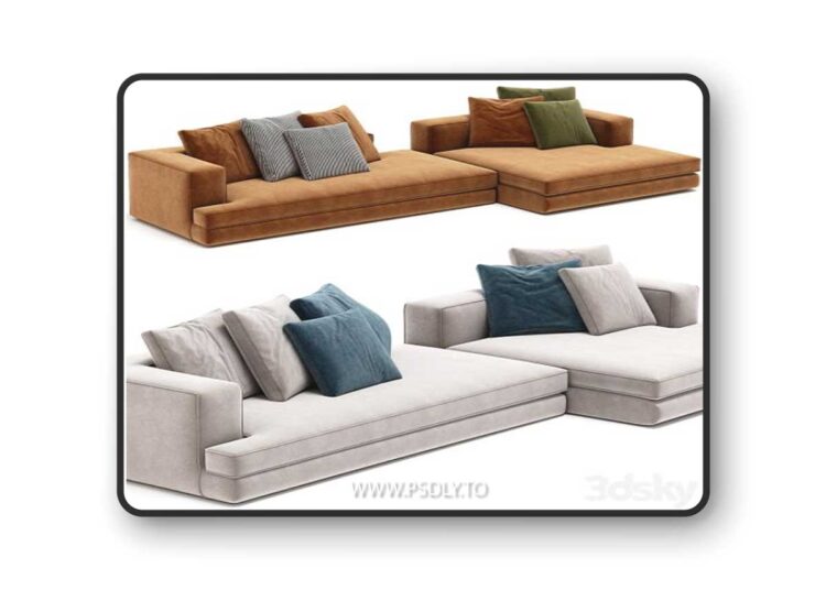ARBITER Sofa with chaise longue By Maxalto