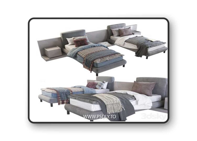 CLIFF bed | Meridiani 3D Model