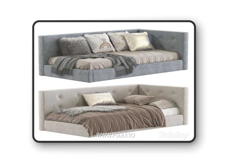 Cushy Upholstered Platform Corner Bed 2