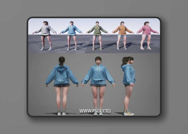 Cute Girl 3D Model