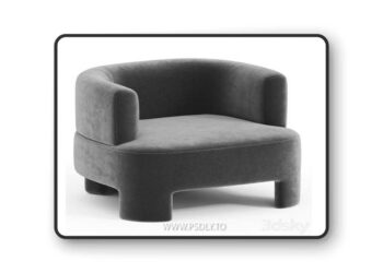 Fauteuil velours Darrel 3D Model