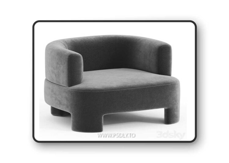 Fauteuil velours Darrel 3D Model
