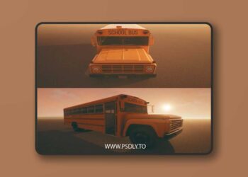 HQ-Retro-School-Bus-3D-Model