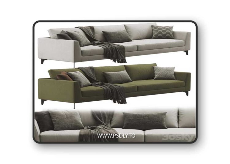 Meridiani Louis Up Sofa 3D Model