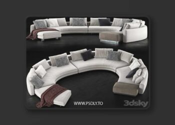Minotti Daniels Sofa 3 3D Model