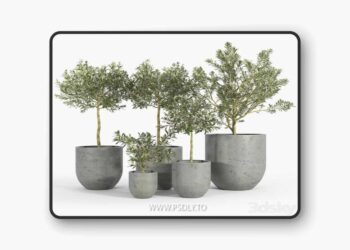 Neo Planter, Extra Small, Lead 3D Model