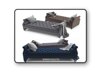 Tufted Sofa Bed 3D Model