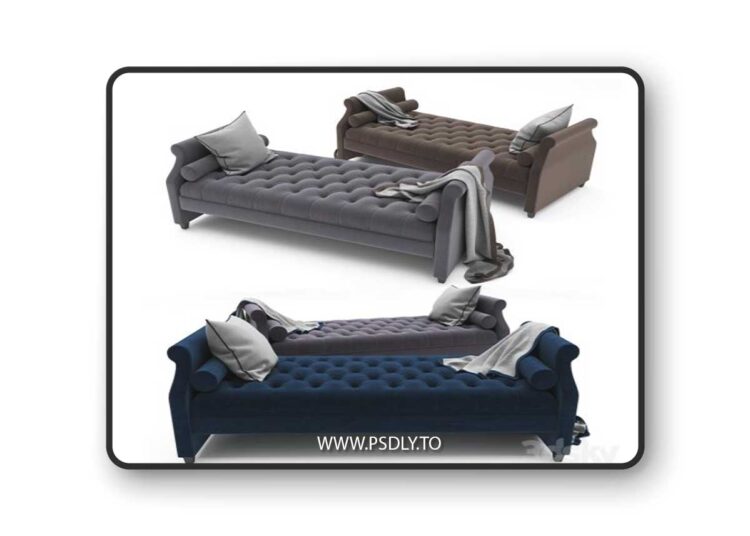 Tufted Sofa Bed 3D Model