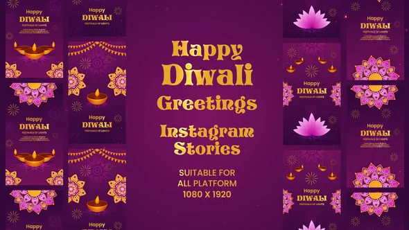 Videohive Diwali Greeting Cards Instagram Stories 55027197
