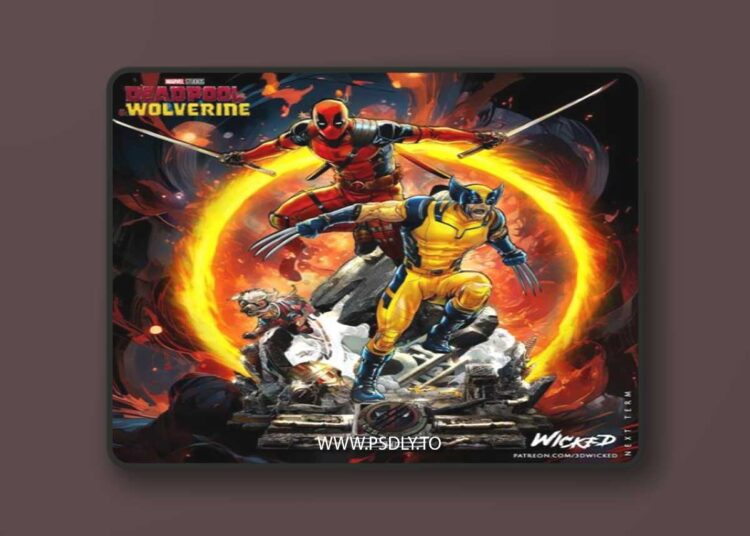 WICKED – Deadpool and Wolverine Diorama – 3D Print Model STL