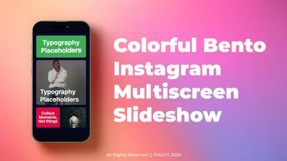 Videohive Colorful Bento Instagram Multiscreen Slideshow 54946190