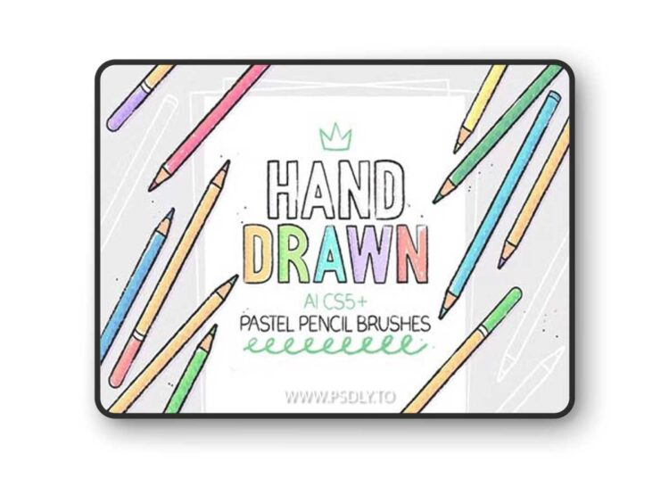 100+ Hand Drawn Pastel Pencil Brushes for Illustrator