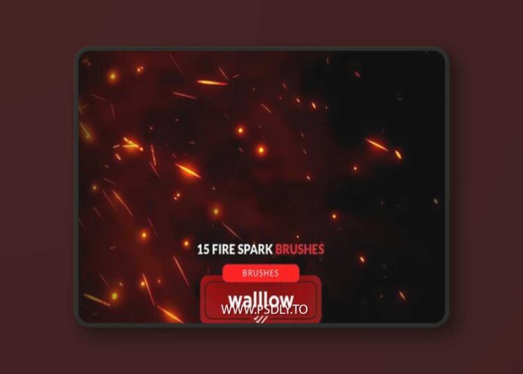 15 Fire spark photoshop digital brushes 33W5UNU