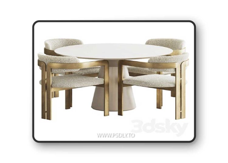 Donato by Eichholtz Dining Set 3D Model