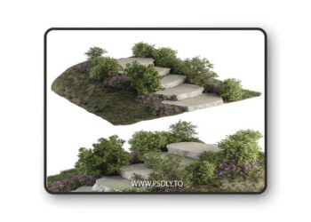 Landscape Furniture Rock stairs with Garden - Architect Element 56