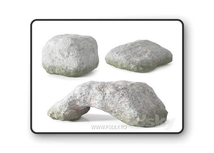 Low Poly Stones Set 02 3D Model