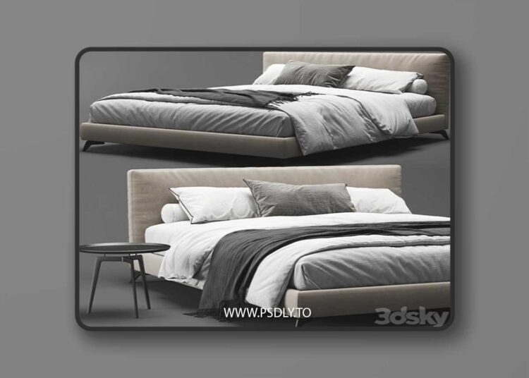 Meridiani Stone Up Bed 3D Model
