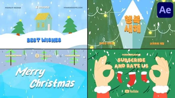 Videohive Cartoon Christmas Typography for After Effects 55184563