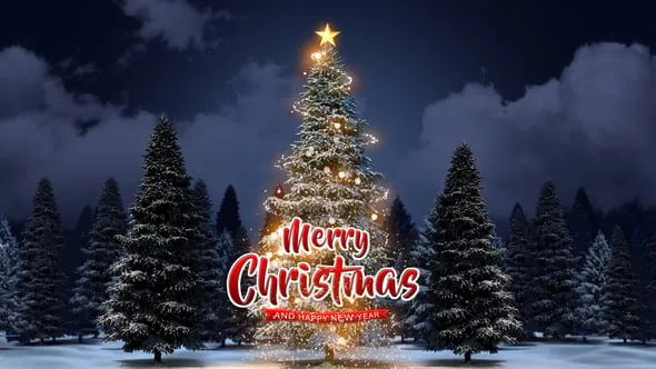 Videohive Christmas Greeting Deer Jump In The Forest 55489029