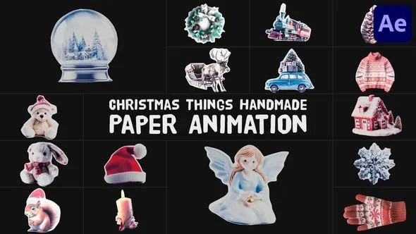 Videohive Christmas Things Handmade Paper Animation for After Effects 55443957