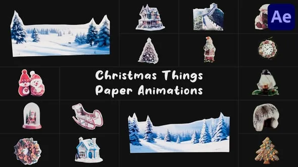 Videohive Christmas Things Paper Animations for After Effects 55531729