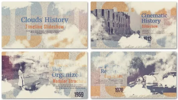 Videohive Clouds History Timeline Slideshow 55451370