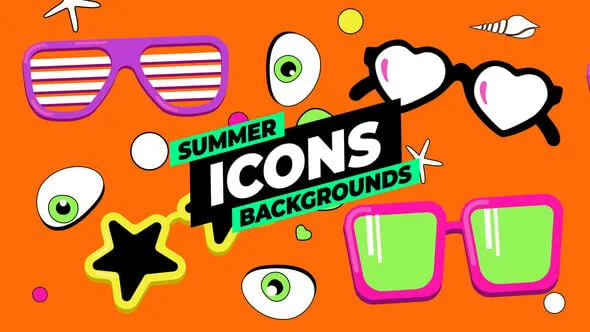 Videohive Summer Icons Backgrounds 55529117