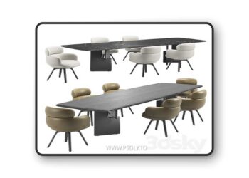 Vivienne Chair & Nico Table by Minotti