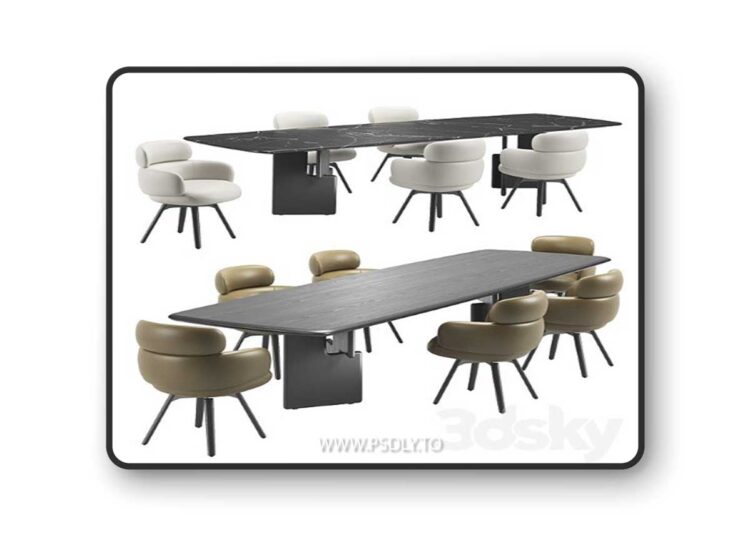 Vivienne Chair & Nico Table by Minotti