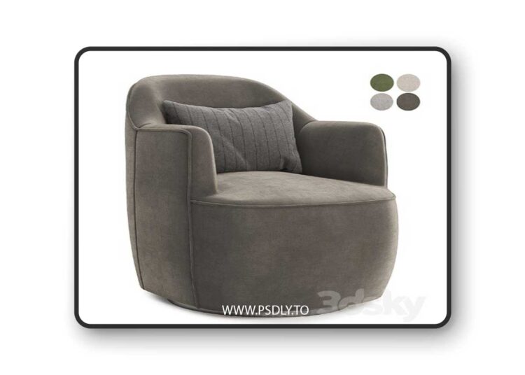 Dawes Swivel Accent Chair 3D Model