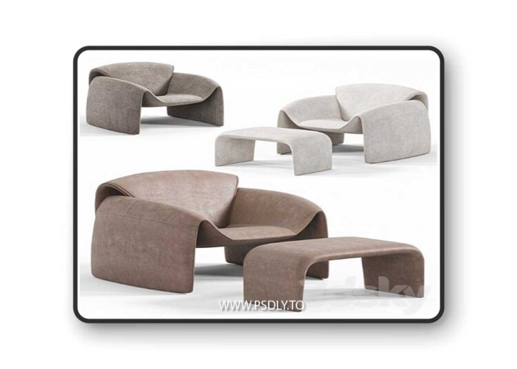 Le Club Armchair By Poliform 3 3D Model