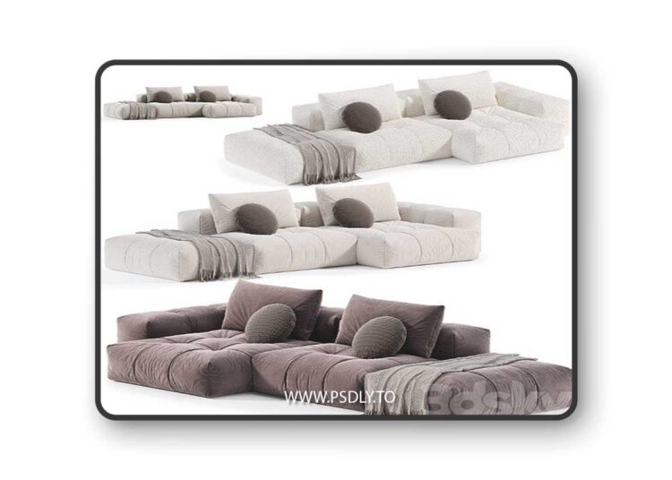 Modern Modular L-Shape Sofa by Litfad sofas 3D Model
