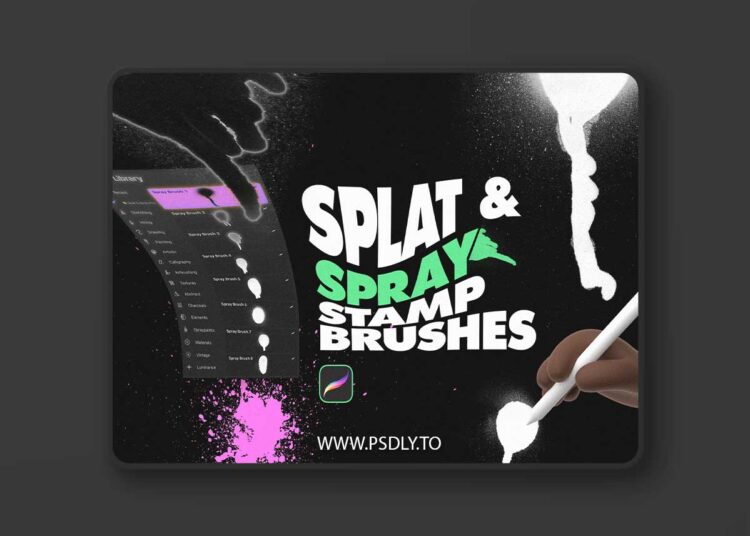 Splat and Spray Procreate Stamp Brushes QN3AJZG